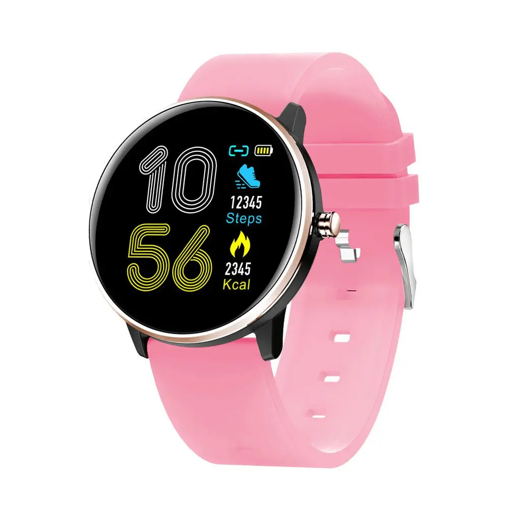 silicone pink Умные часы Ip68 водонепроницаемые спортивные часы браслет для здоровья сердечного ритма умный Браслет для большинства смартфонов - Color: silicone pink