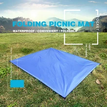 Открытый складной коврик для пикника Кемпинг Туризм газон пляж коврик Сверхлегкий полиэстер водонепроницаемый складной коврик темно-синий Сверхлегкий Йога