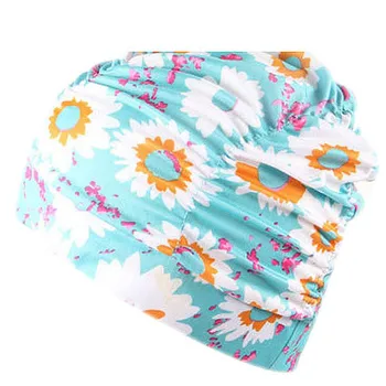 

Sagace Hats 2020 Fashion Swimming Hat Women Unisex Long Hair Flower Printed Bathing Cap Stretch Drape Pool Elastic Nylon Turban