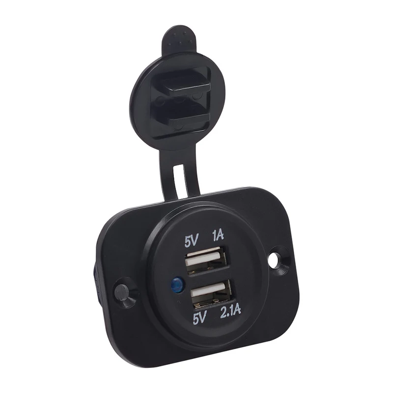 30pcs pcs high quality Dual USB 12V Car Motorcycle Truck Cigarette Lighter Adapter Mobilephone Charger Socket Black