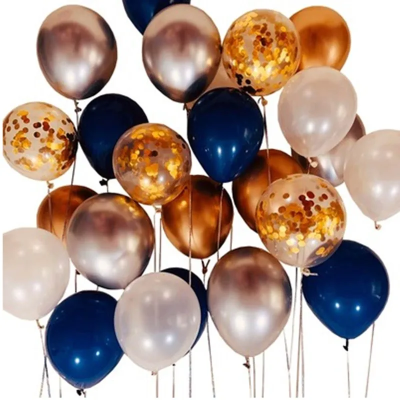 10 шт. 3,2 г чернильный синий белый металлический золотой серебряный конфетти латексный шар романтическое свадебное украшение для вечеринки в день рождения Гелиевый шар - Цвет: as picture