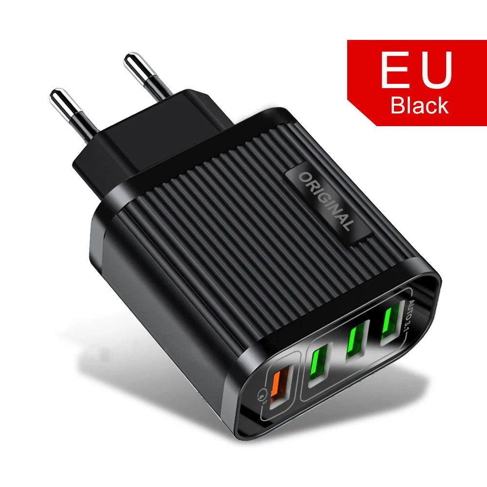 4 порта USB зарядное устройство Быстрая зарядка QC3.0 мобильный телефон зарядное устройство для смартфона usb зарядное устройство s ЕС мульти порт USB адаптер