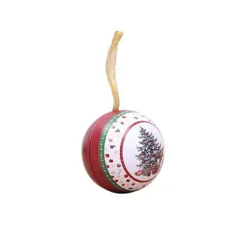 

1pc Random pattern Creative Christmas Candy Box Iron Ball Party Pendant Storage Box Christmas Chocolate Hanging Surprising K8F2