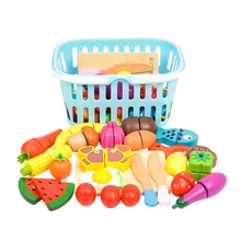 Wooden pretend toy simulation egg kitchen series cut fruits and vegetables dessert children educational play house toys