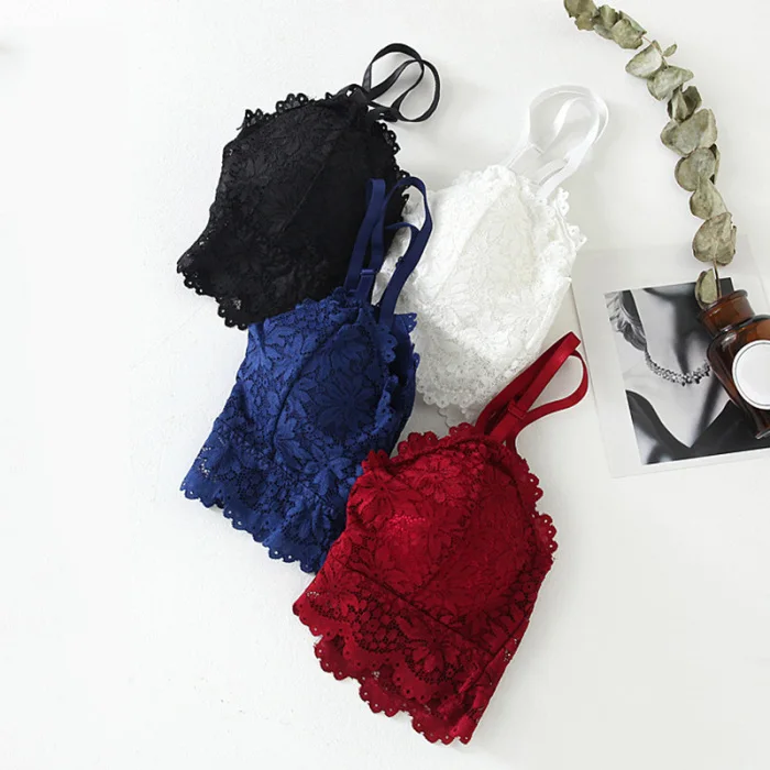 Sexy Lace Bralette Tube Tops Bandeau Summer Women Lace Bra Tanks Crop Tops B88 silk camisole