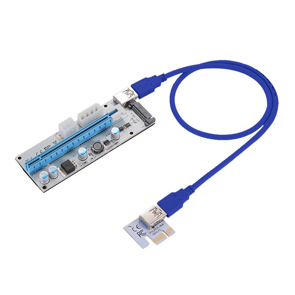 2020 USB 3.0 PCI-E Express 1x To 16x Mining Cable Extender Riser Card SATA Adapter Computer Cables & Connectors переходник