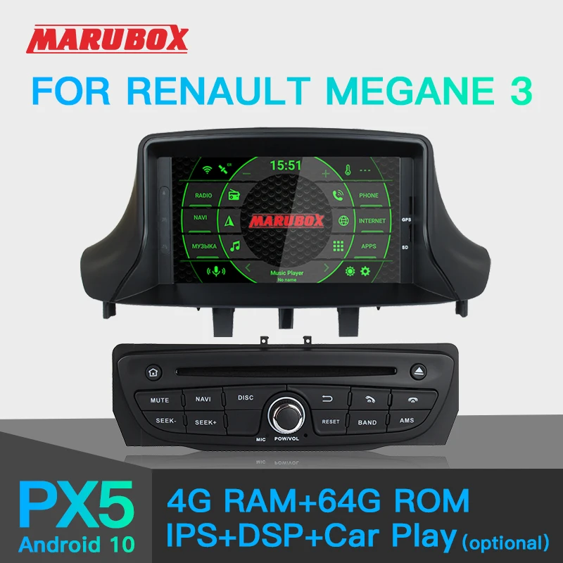 Marubox KD7237 DSP 64 ГБ головное устройство для Renault Megane 3 автомобильный мультимедийный