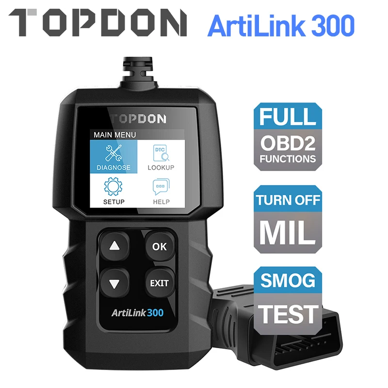 Автомобильный диагностический сканер OBD2 TOPDON AL300 считыватель кодов