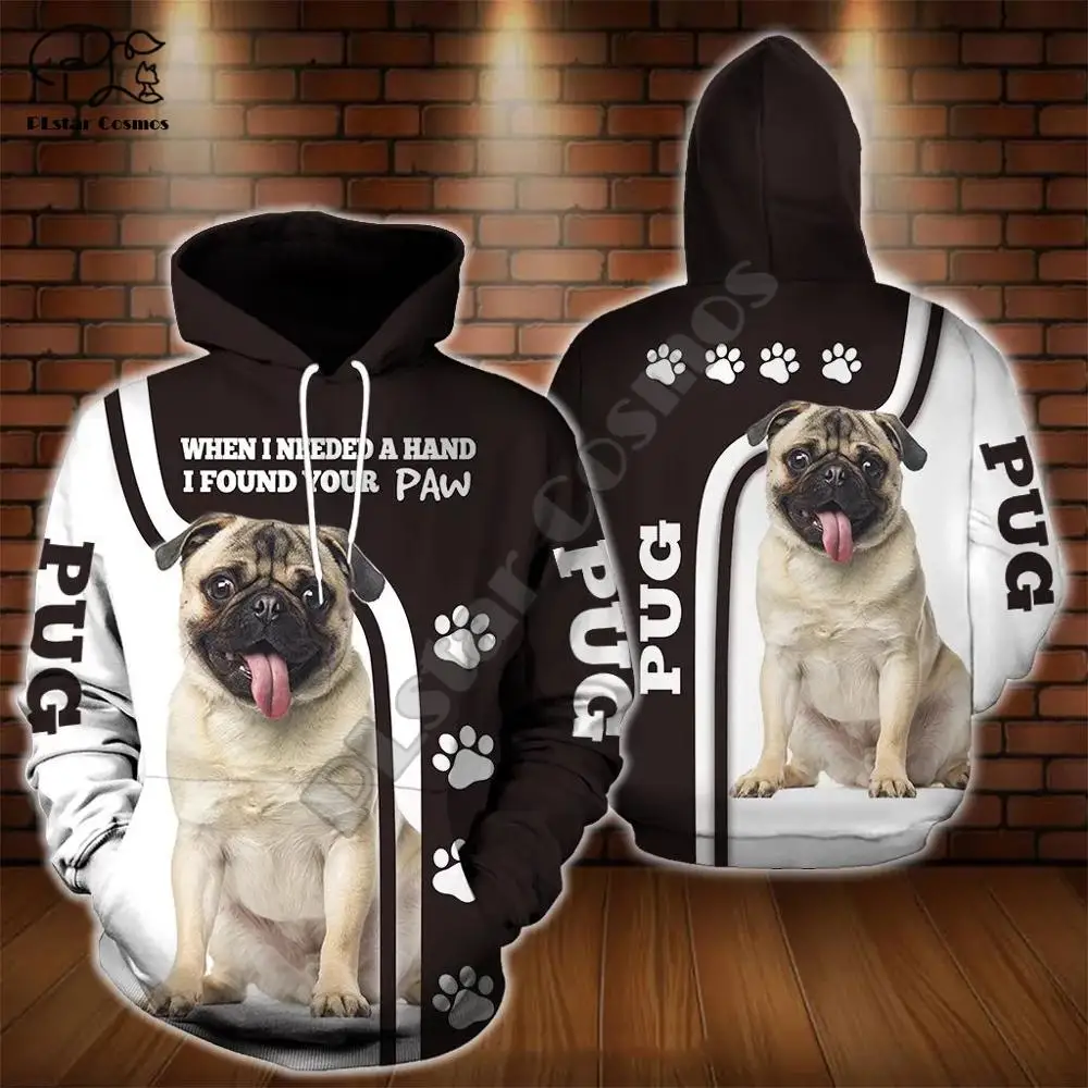

Men Unisex pug limited 3d dog print zipper hoodie long sleeve Sweatshirts jacket autumn pullover tracksuit G13