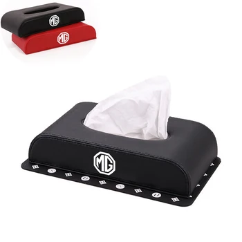 

PU Car Logo Tissue Box Holder for MG 3 5 6 7 TF ZR ZS GS GT HS EV eZS eHS Morris Garages Dispenser Interior Storage Styling