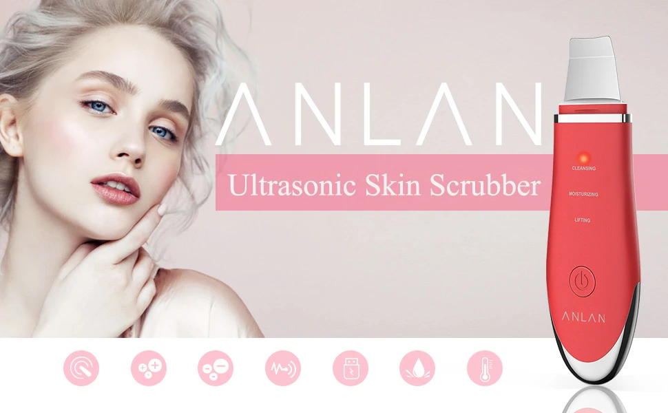 Purificador da Pele Cuidados com a Pele Remoção de Spa Ultrasonic Facial Instrumento Beleza Dispositivo Rosto Limpeza Profunda Peeling Recarregável Acne Ion 7 cuidados com a pele beleza instrumento remoção acne spa