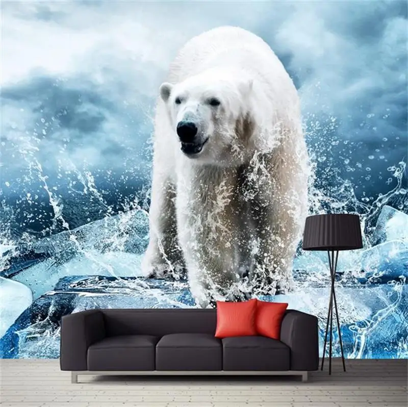3D-обои на заказ фотообои для гостиной Фреска ледяные водные острова фреска стену