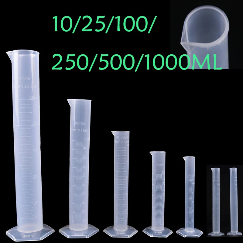10 1000ml Transparent Measuring Plastic Graduated Cylinder Plastic Trial Test Liquid Tube Lab Tool Measuring Cups Jugs Aliexpress