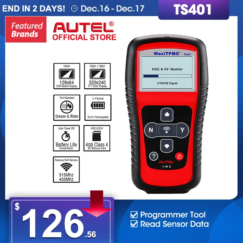 Autel MaxiTPMS TS401 инструмент мониторинга состояния шин OBD2 сканер активировать