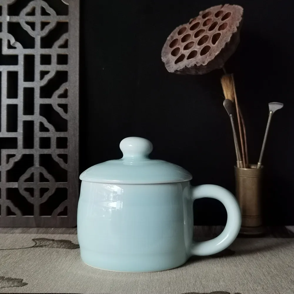 

Кофе кружки чашки с крышкой 12 унций чашки с китайские украшения Керамика фарфоровая посуда для напитков посуда для микроволновой печи и пос...