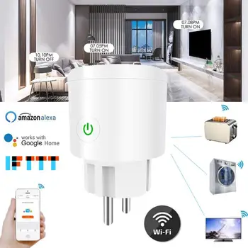 

10A/16A EU Smart WiFi Pc Module Plug With Power Monitor, Wifi Wireless Smart Socket Outlet With Google Home Alexa Voice Control