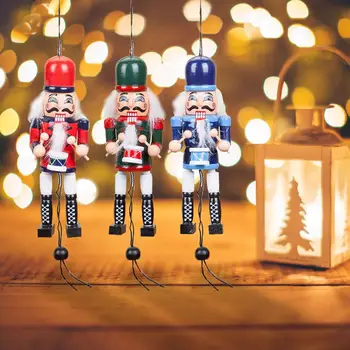 

Wooden Nutcracker Soldier Decorative Nutcracker Figurine Christmas Tree Pendant Gift For Home Decor #2W