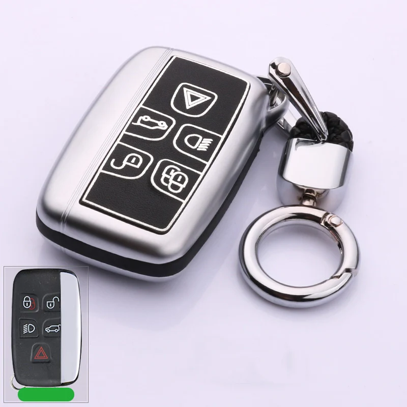 Светящийся чехол для ключей автомобиля для Land Rover Range Rover SPORT Freelander 2 DISCOVERY 4 Evoque для Jaguar XE XJ XJL XF - Название цвета: A-silver