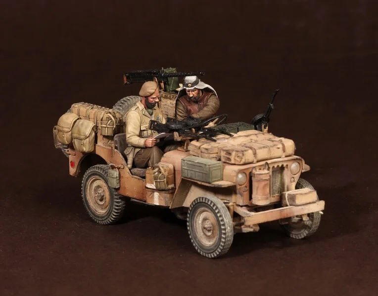 Figurine modèle GK en résine 1/35, thème militaire (deux personnes sans voiture), kit non assemblé et non peint ► Photo 3/6