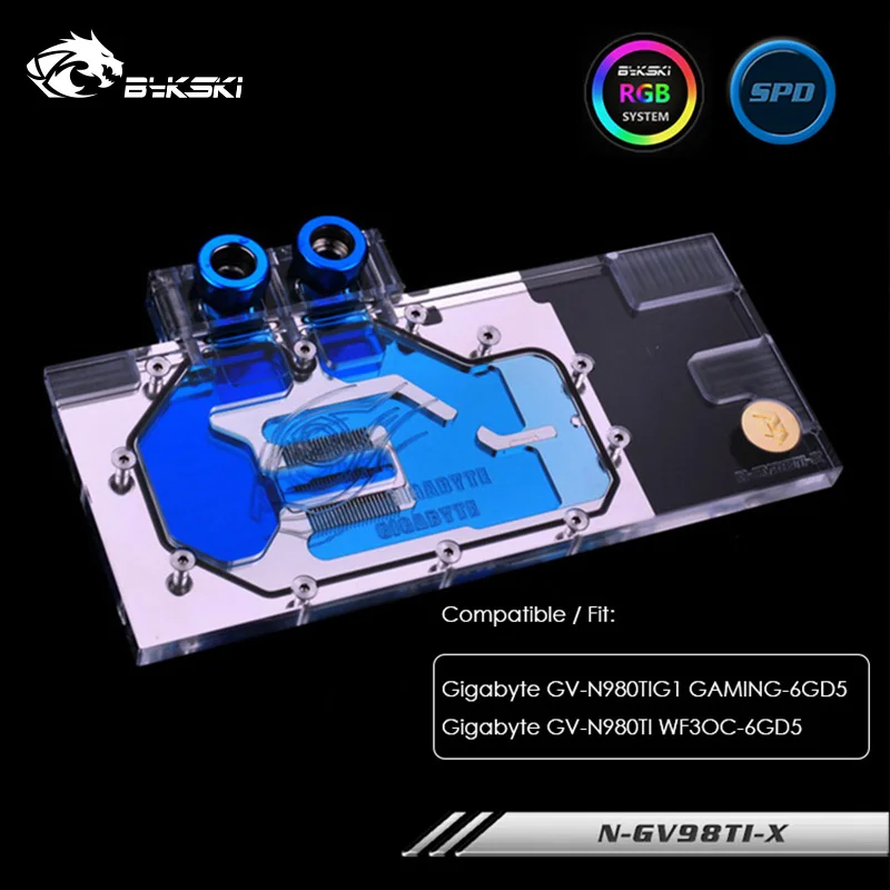Bykski водный блок для Gigabyte GV 980TIG1 GAMING-6GD5 медный радиатор GV-N980TI WF3OC-6GD5 GPU кулер N-GV98TI-X |