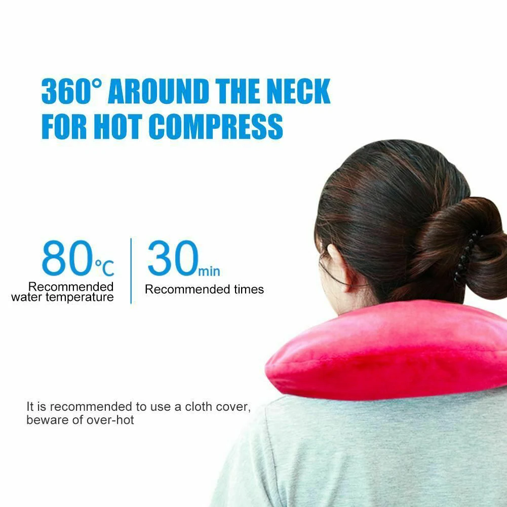 Pain Relief Gift Portable Keep Warm PVC Leak Proof Non Slip Neck Protection Shoulder Travel Hot Water Bottle U Shape Home Winter