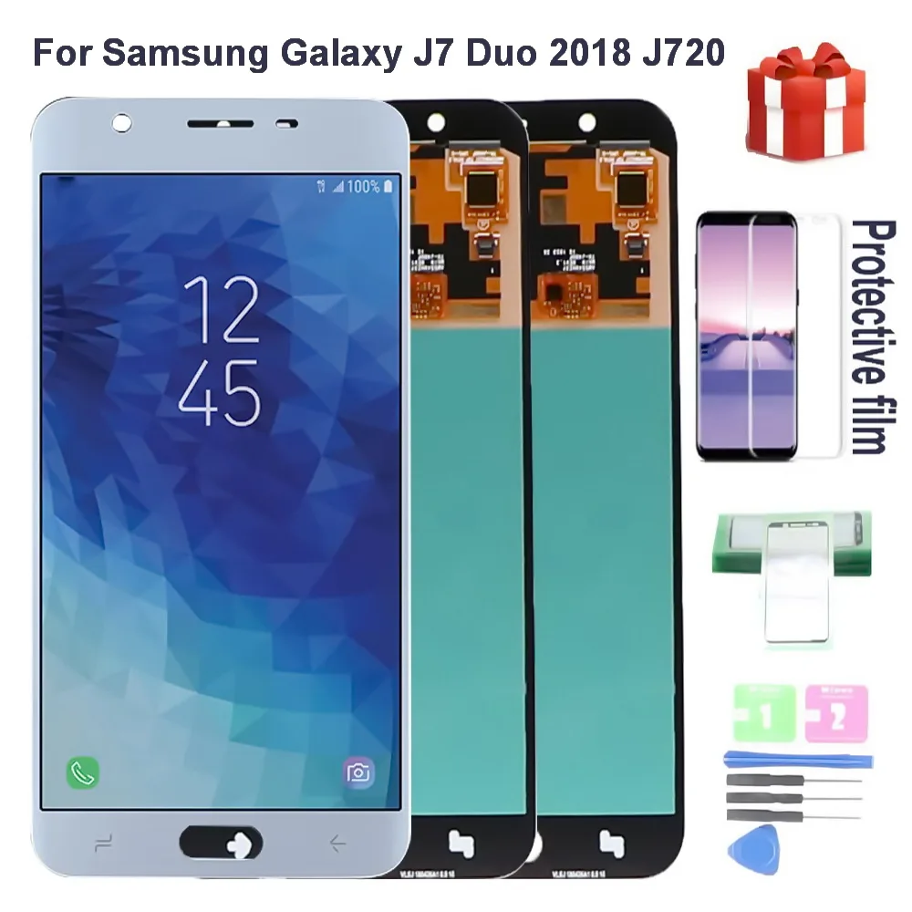 Оригинальный Super AMOLED Lcd для Samsung Galaxy J7 Duo 2018 J720 J720F SM-J720F SM-J720M ЖК-дисплей сенсорный