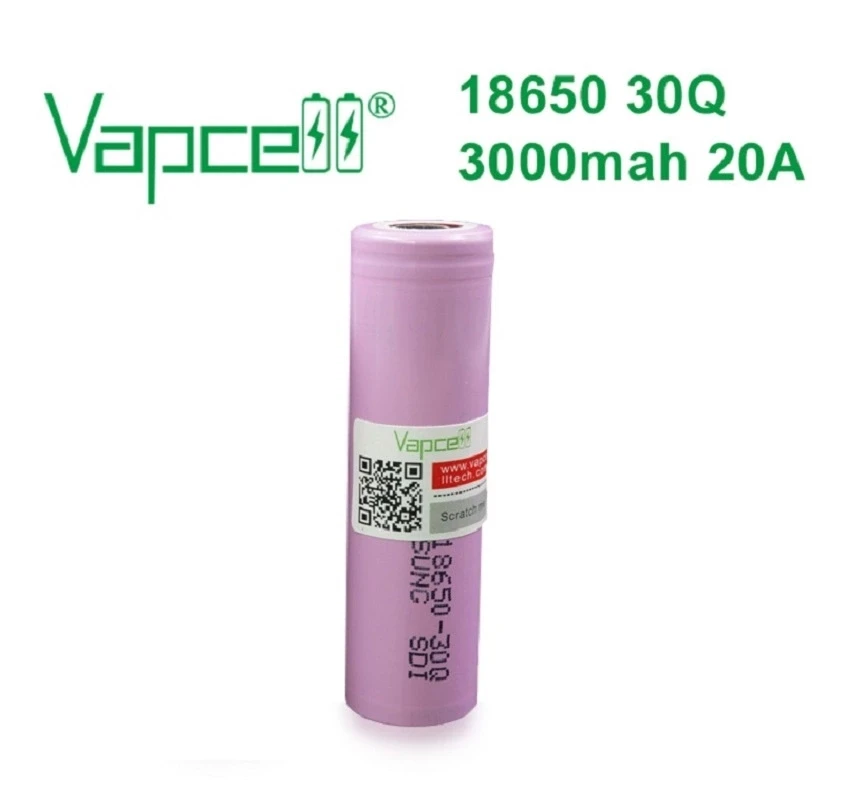 Vapcell 100% оригинальный 18650 30Q 3000 мАч 15A/20A литий-ионный аккумулятор 3 7 в