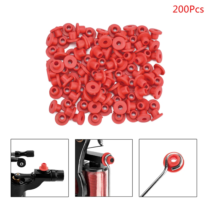 200pcs/lot  Silicone Soft T-type Rubber Grommets Nipples For Tattoo hine Needles Rubber Needles Armature Bar Supply
