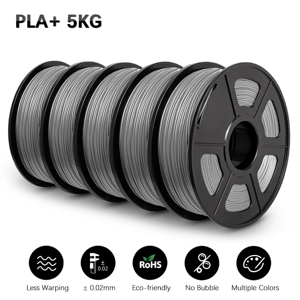 SUNLU PLA PLUS Filament 5KG 3D Printer Filamen PLA + 1KG A Roll 1.75MM Filament 3D Printing Material 5 Rolls/set With Spool 