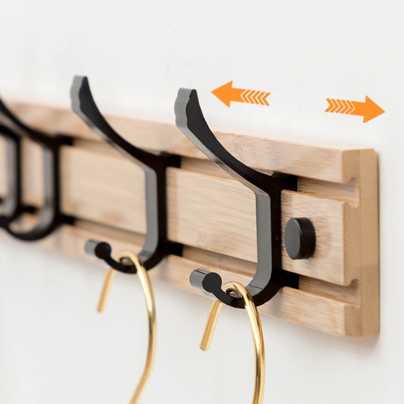 wood wall hooks coat rack crochet Clothes Hook Hanger Adhesive Hook corner shelf Bamboo floating shelf Bedroom shelves