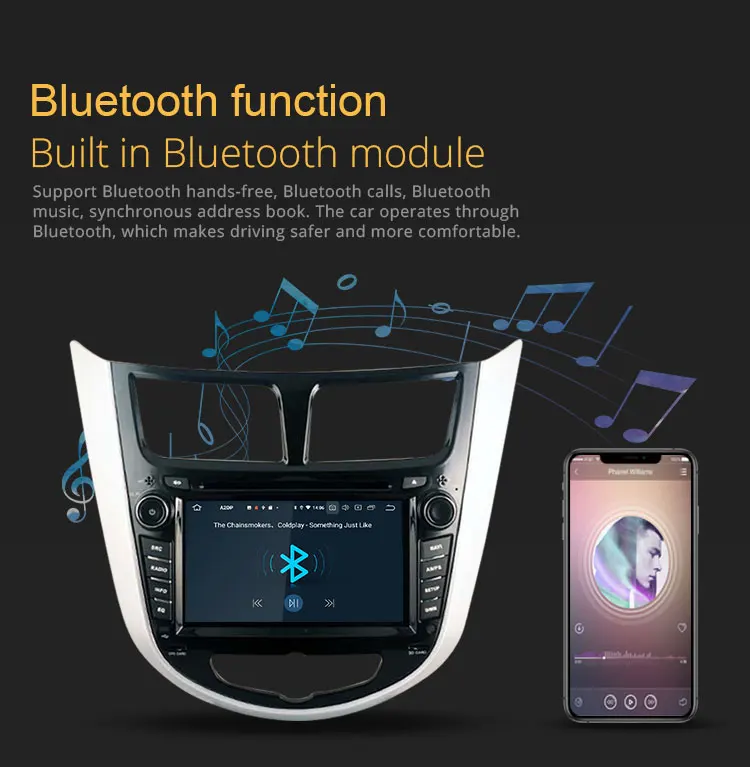 Cheap TOPBSNA Android 9.0 Car Multimedia Player For Hyundai Solaris accent Verna i25 2011-2012 WIFI Stereo 2 Din Car Radio headunit AM 3