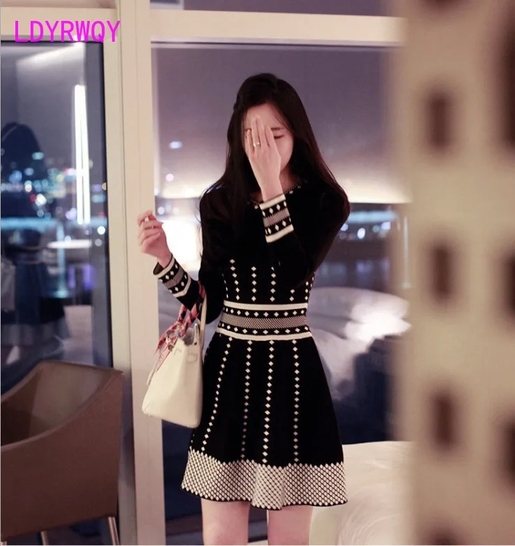 LDYRWQY robe épaisse tricotée pour femme, cache ventre, nouvelle