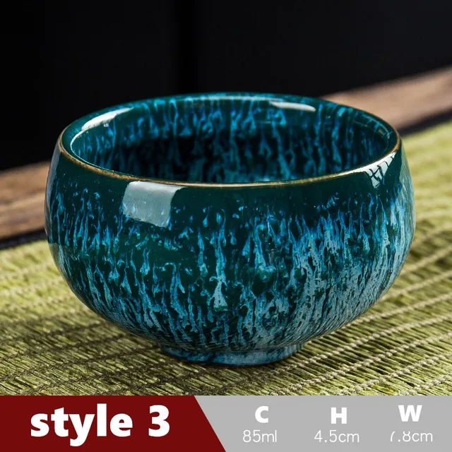 85ml Tea Set Teaware  Tea Set Cup Ceramic Chinese Style Tea Cup Set  Gongfu Tea Set  Colorful Glazed Tea Set style 3