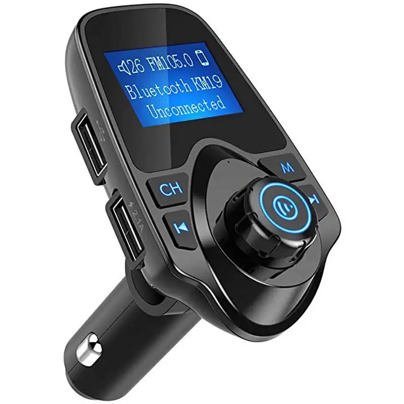 Bluetooth автомобильный fm-передатчик аудио адаптер приемник беспроводной громкой связи вольтметр автомобильный комплект TF карта AUX USB 1,44 дисплей - Тип штекера: Универсальный
