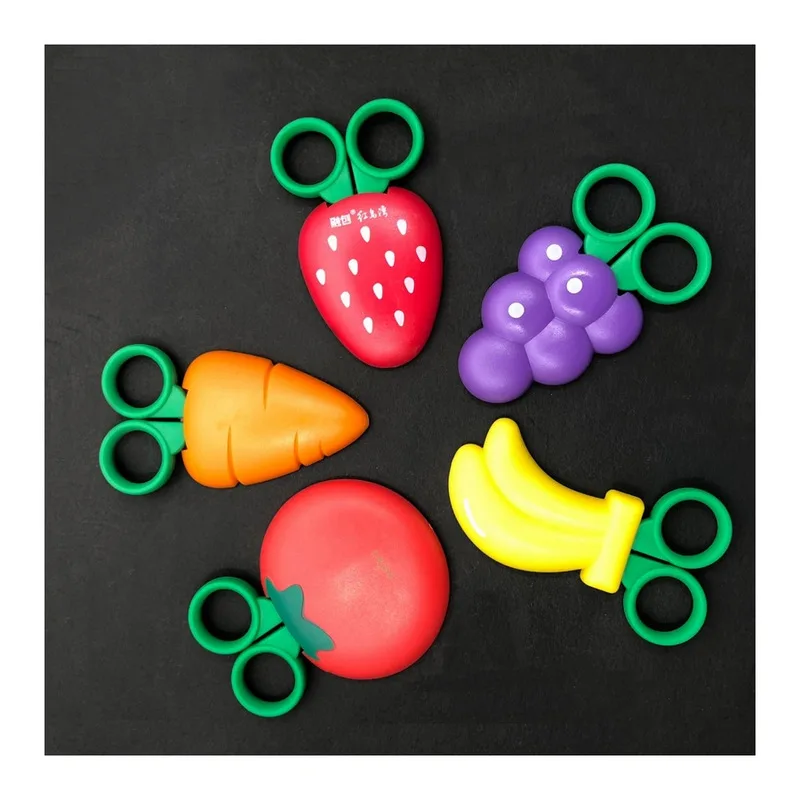 1 шт. ножницы для нарезки фруктов и овощей для детей. Ручные Ножницы для детей. Милые Мультяшные ножницы. Клубничные и Морковные студенческие ножницы