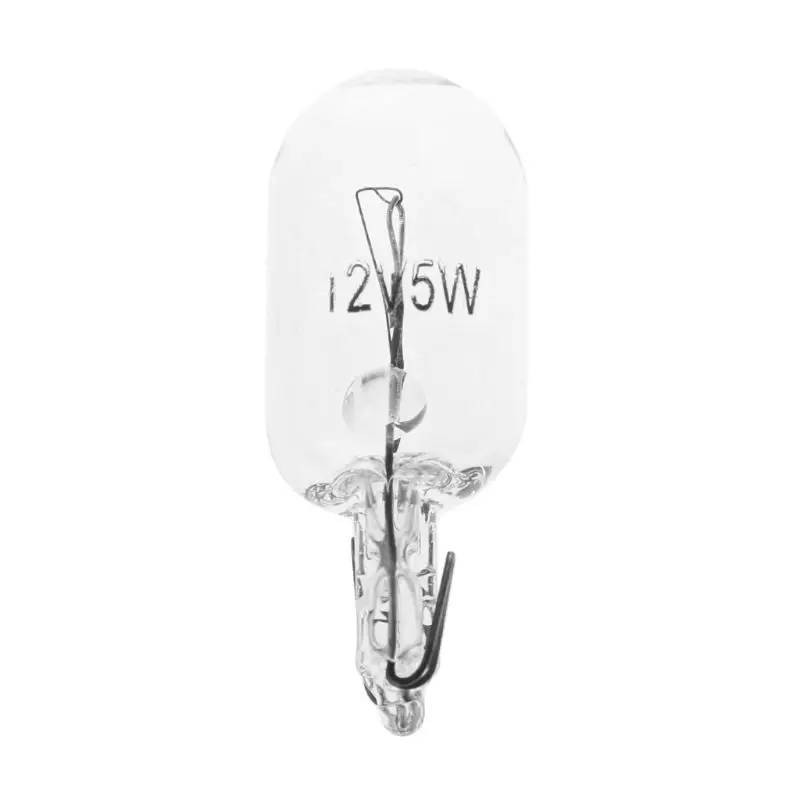 10Pcs T5 T10 W5W White Color 1.2W 5W 194 501 Halogen Bulb Side Wedges Car Light Source Instrument Lamp