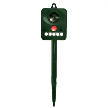 

1 Pc Solar Ultrasonic Animal Repeller With White Lights Insert Bar Hanging Hole For Repelling Squirrels Birds Raccoon
