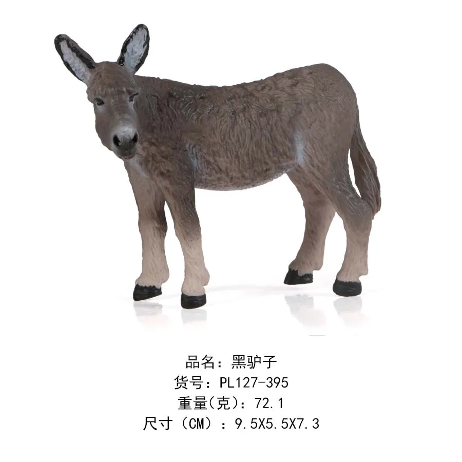 New Simulation Donkey Models Equus kiang Black donkey Animal Action Figures Toys Figurines For Children Educational toys