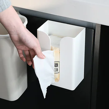 

Tissue Box Paper Box Paste Wall-mounted Paper Towel Holder Toilet Tissue Box Cover Napkin Holder Kitchen Paper Storage Box