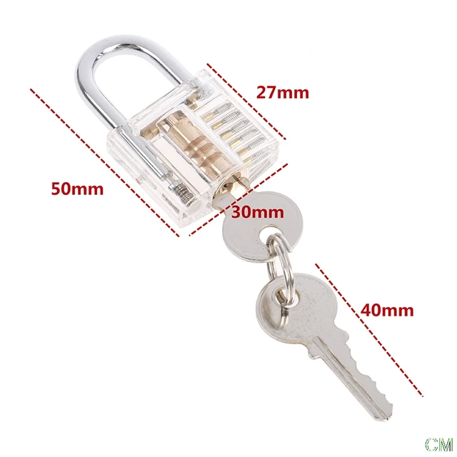 1 Set Locksmith Tools Practice Transparent Lock Kit With Broken Key Extractor Wrench Tool Removing Hooks Hardware 6