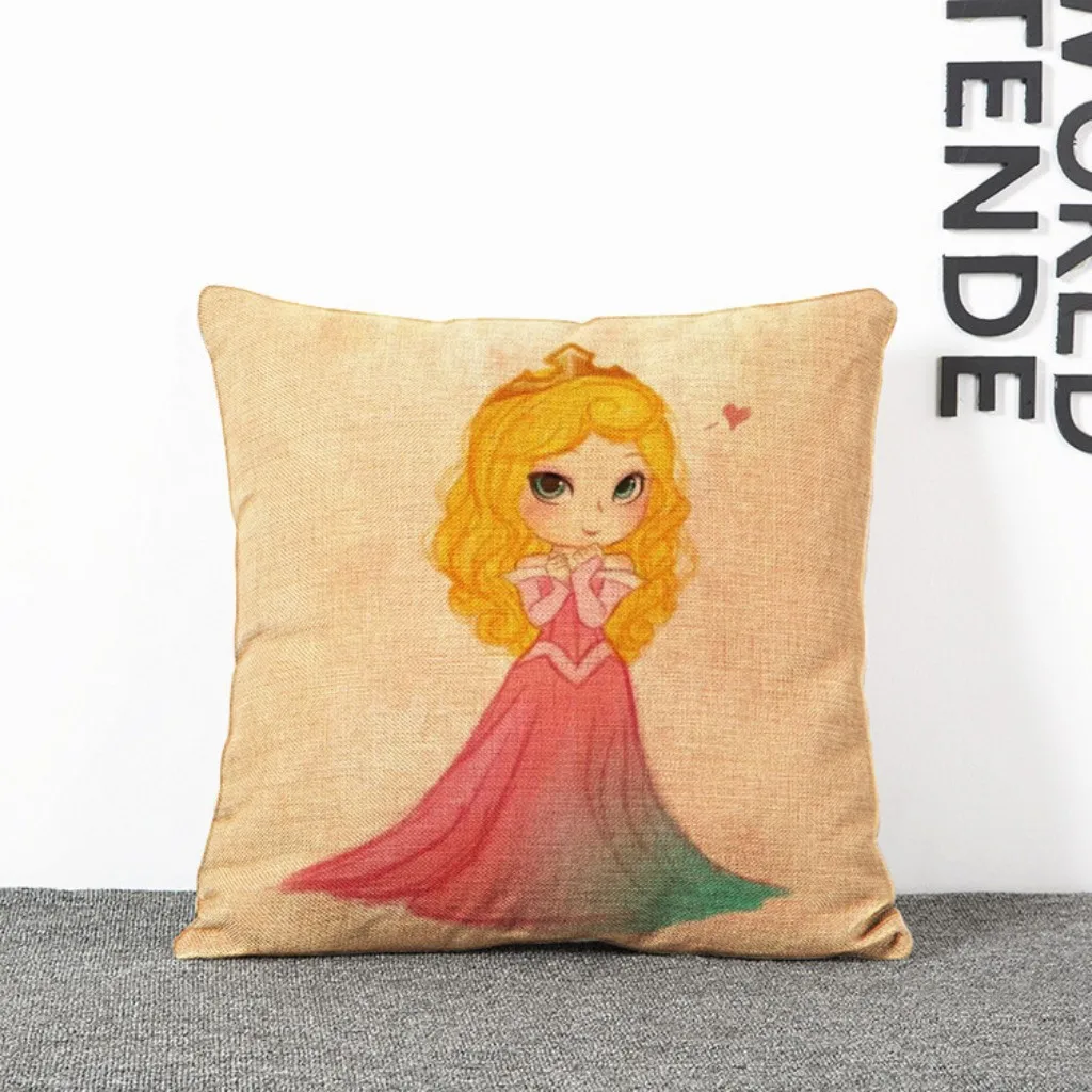 baby styling pillow Disney Beauty and the Beast Jasmine Snow White Cushion Cover PillowCase Decorative/Nap Room Sofa Baby Children Gift 45x45cm fitted sheet