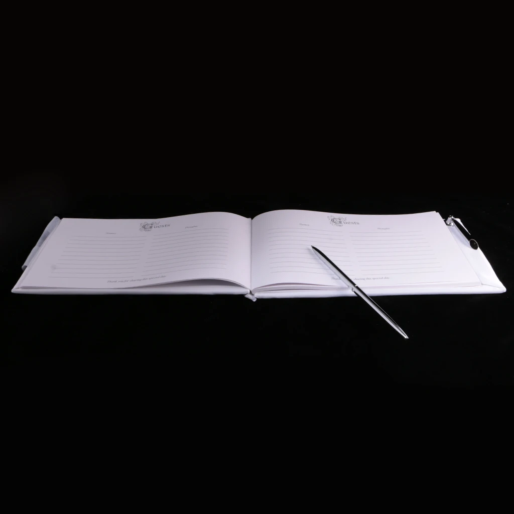 Набор из прозрачной фатиновой книги и ручек принадлежности для свадебной