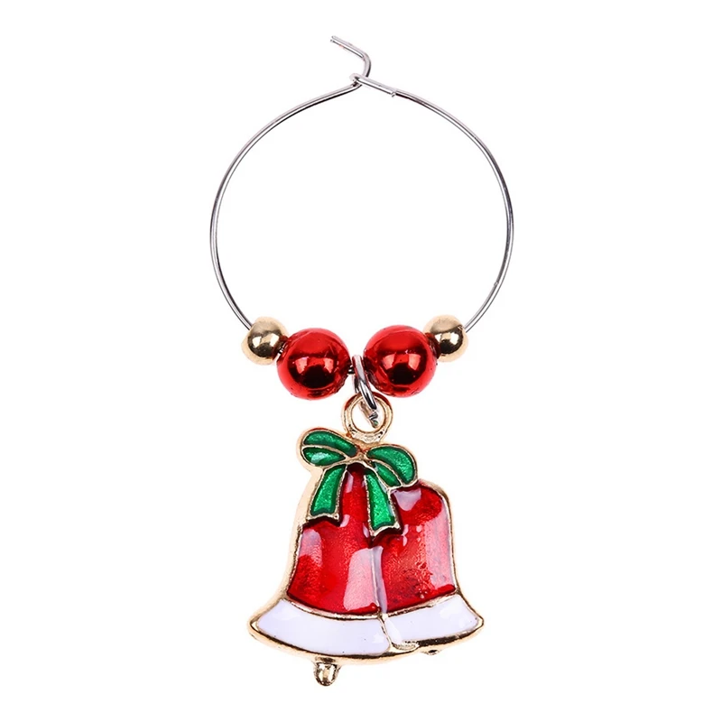 6Pcs Christmas Cup Decoration Rings Wine Glass Pendants for Home Table Decoration Party New Year Product