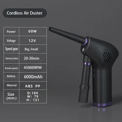 Plumeau à Air comprimé sans fil, souffleur d'air comprimé électrique pour ordinateur, nettoyage de clavier et d'appareil photo, petits appareils électroménagers 