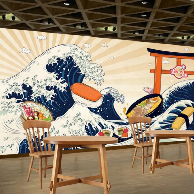 

Dropship Dropship Custom HD Japan Kanagawa Surf Food Gourmet Wall Theme Buffet Entertainment Restaurant Wallpaper Custom