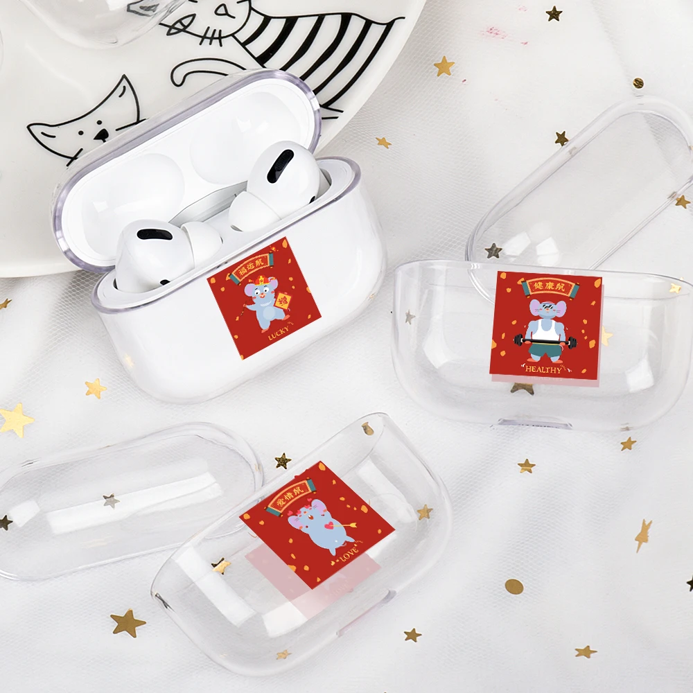 Чехол для наушников Airpods Pro 2019 с милым мультяшным рисунком мыши жесткий защитный