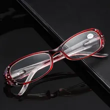 Vintage Rhinestone aspheric lens Women Reading Glasses Floral Print Lady Glasses Reader with Diamond gafas de lectura