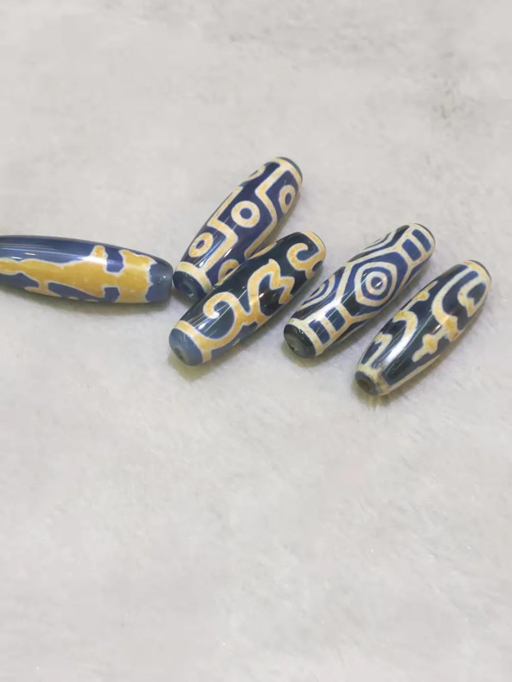 Синий дзи бусины натуральный агат камень 12 мм* 40 мм бусины амулет сокровище коллекционные для изготовления ювелирных изделий