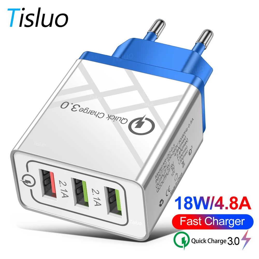 

24W Quick Charge 3.0 USB Charger Fast Charger QC3.0 For iPhone X 7 Xiaomi Huwei p10 Samsung A50 Tablet Wall Charger Plug Adapte