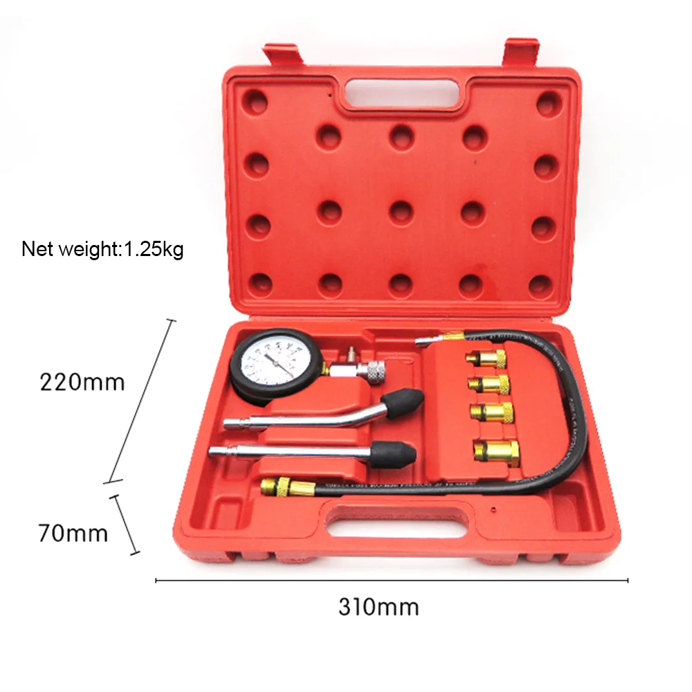 Automotive Motorcycles Petrol Engine Compression Tester Pressure Gauge Tester Kit Car Repair Tools